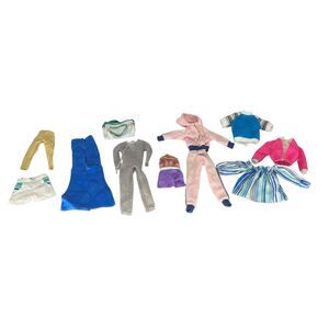 Vintage Fashion Doll & Barbie Clothes - Jacket Shirt Pants Shorts Bag Mixed Lot